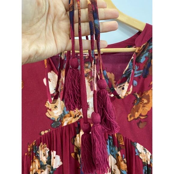 Altar’d State Long Sleeves Lace Up Floral Print Boho Blouse - Picture 3 of 7